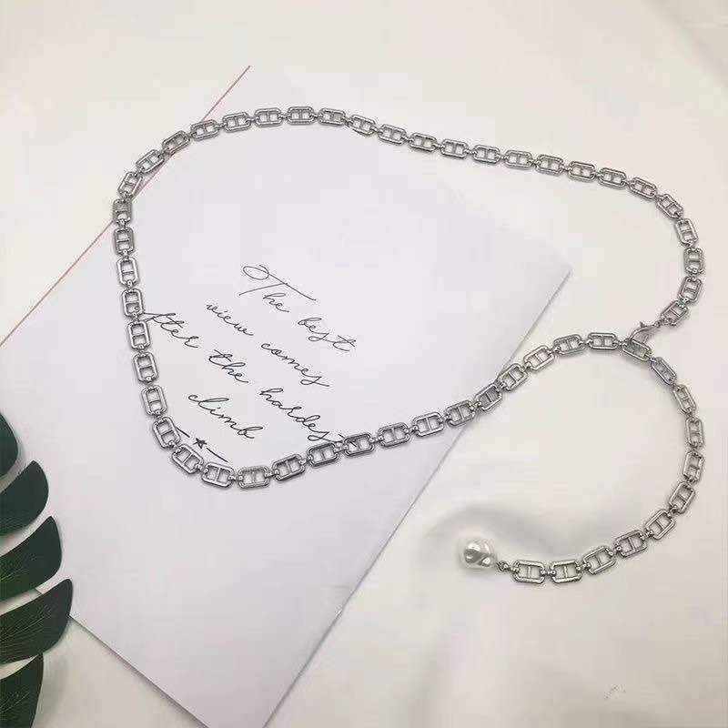 Women's New Trendy Skirt Sweater Waist-tightening Chain Waist-tightening Simple Versatile Waist-decorative Body Chain