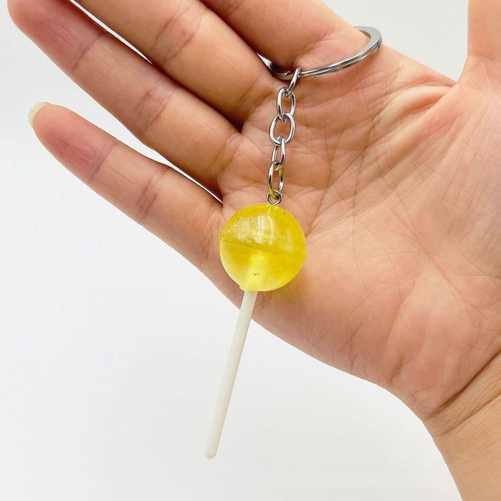 Transparent Lollipop Keychain 3D Food Candy Key Rings Lovely Simulation Lollipop  Men Women