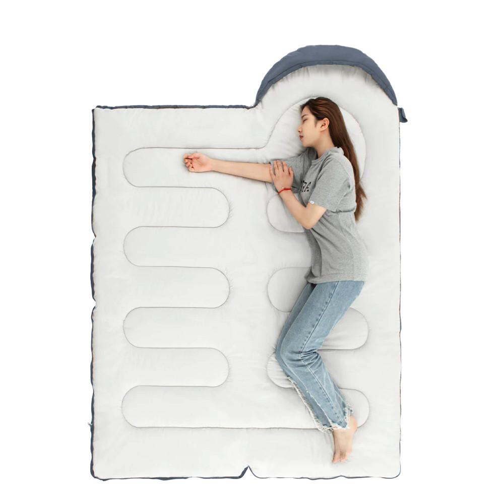 Slaapzak met Capuchon, 2-in-1 Reisdeken, Zwart