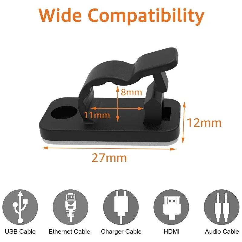 Xiaomi 10/50Pcs Self Adhesive Cable Clips Cord Management Wire Holder Organizer Clamp Desk Tidy Cable Manager In Car Home Office Clips