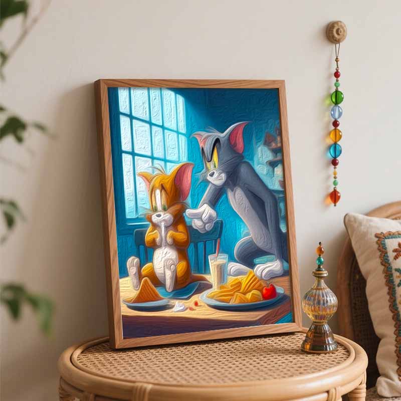 Disney DIY Painting Kit Tom and Jerry Classic Style Home Decor Craft Gift Idea Art Paint Set Modern Living Room Wall Art Decor Gift
