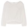 Hanro Cropped T shirT 3 4 Slv  whiTe 74928 