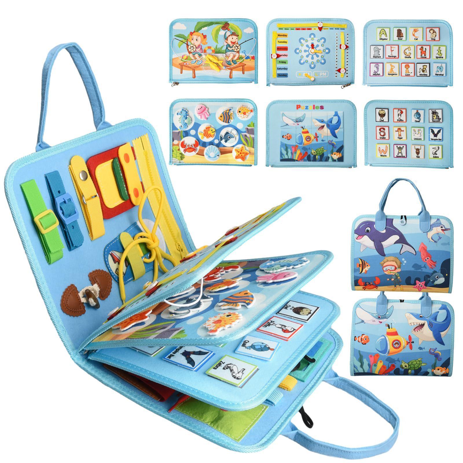 

Игрушки для раннего развития детей, одевание, шнуровка обуви, детская бизиборд. One Size синий