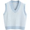 Loose Knitted Vest Sweater Women Sleeveless Thick Vintage Sweater Vest Female Waistcoat Chic Tops  Houndstooth Women Clothing