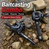 Carrete de Baitcasting Ultraligero Combo Caña de Pescar de Lanzamiento Largo para Viaje Caña de Pescar Mini Viaje