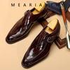 Men's Formal Leather Monk Shoes - European & American Style, Alligator Pattern, Square Toe, Retro Handmade