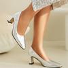 Luxury Medium Heels Pumps Shoes Woman Elegant Gold Silver Pink 2024 New Trends Party Office Wedding Shoes Female Dress Pumps