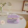 Spacious Nylon Mesh Makeup Bag Cosmetic Organizers Zippers Closures for Travel Bathroom Storage
