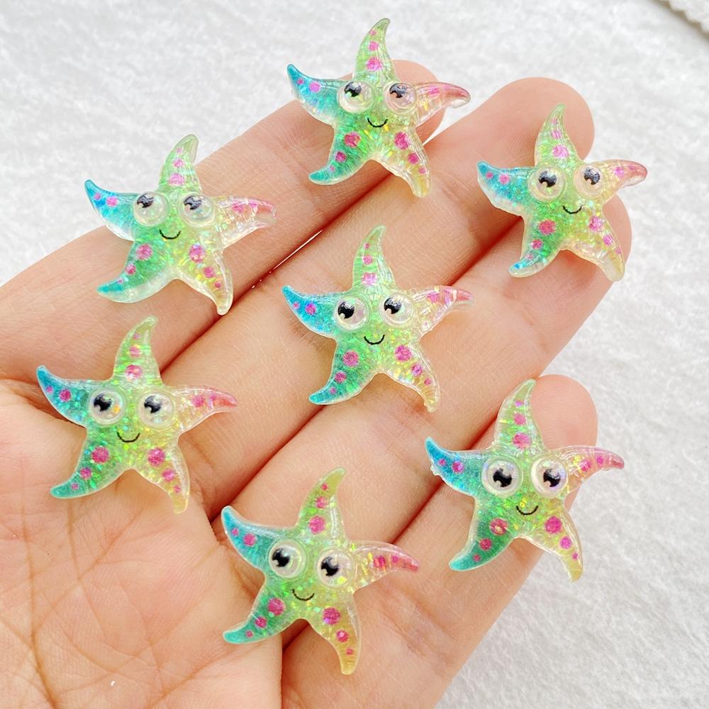 20Pcs Cute Resin Cartoon Shell, Starfish, small fish, seahorse, for Scrapbooking, Wedding Decor & DIY Jewelry Making Accessories