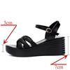 7cm Small Size 33-43 All Match Comfortable Med Heels Wedges Sandals 2025 Summer Women's Knit Platform Shoes for Office Mom Beach