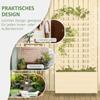 Planter Box with Trellis, 4 Wheels, Natural Wood, Weatherproof Coating, White, 76 X 30 X 155 Cm