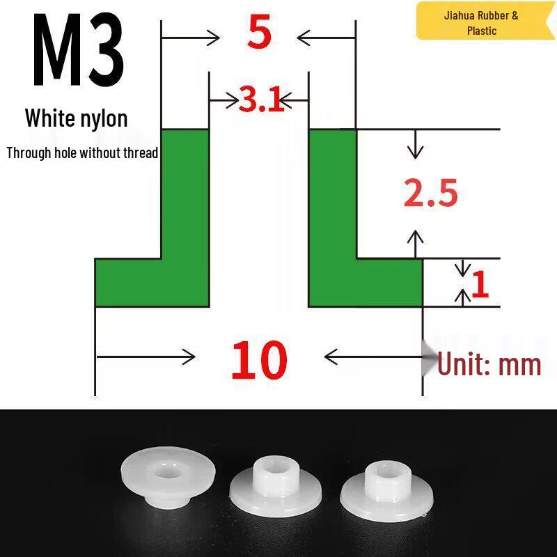 T-förmige Nylon-Dichtungsscheibe M3-M35 Gewinde Isolierabstandshalter