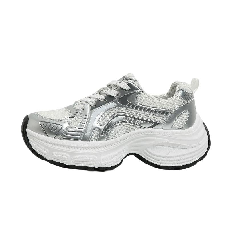 Veelzijdige casual sportschoenen met dikke zool en hoogteverhoging, lente en zomer nieuw, niche, comfortabel, Forrest Gump zachtzool damesschoenen