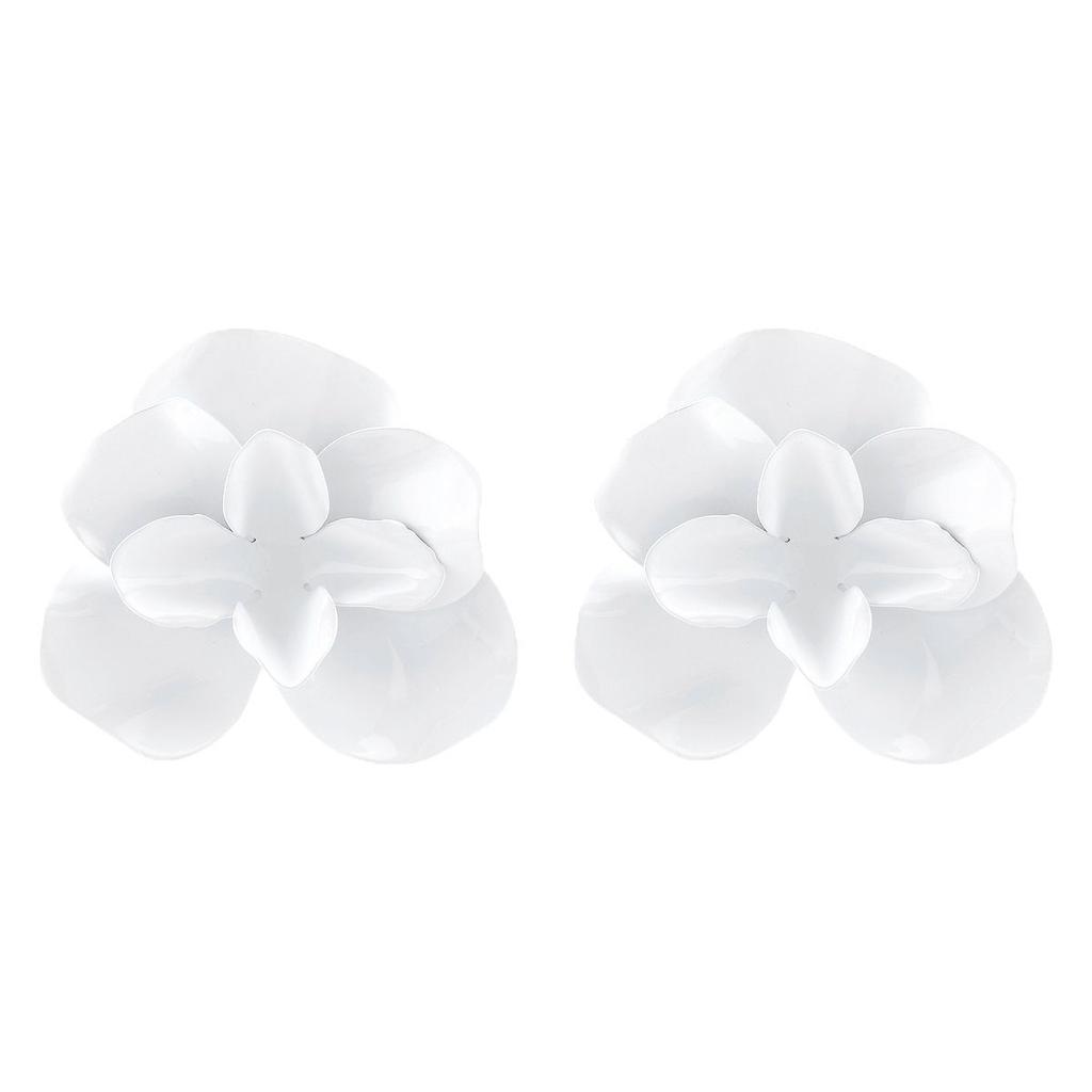 Exaggerated Metal Large Red Rose Flower Earrings for Women Europe America Personality Daily Commuter Jewelry Holiday Accessory