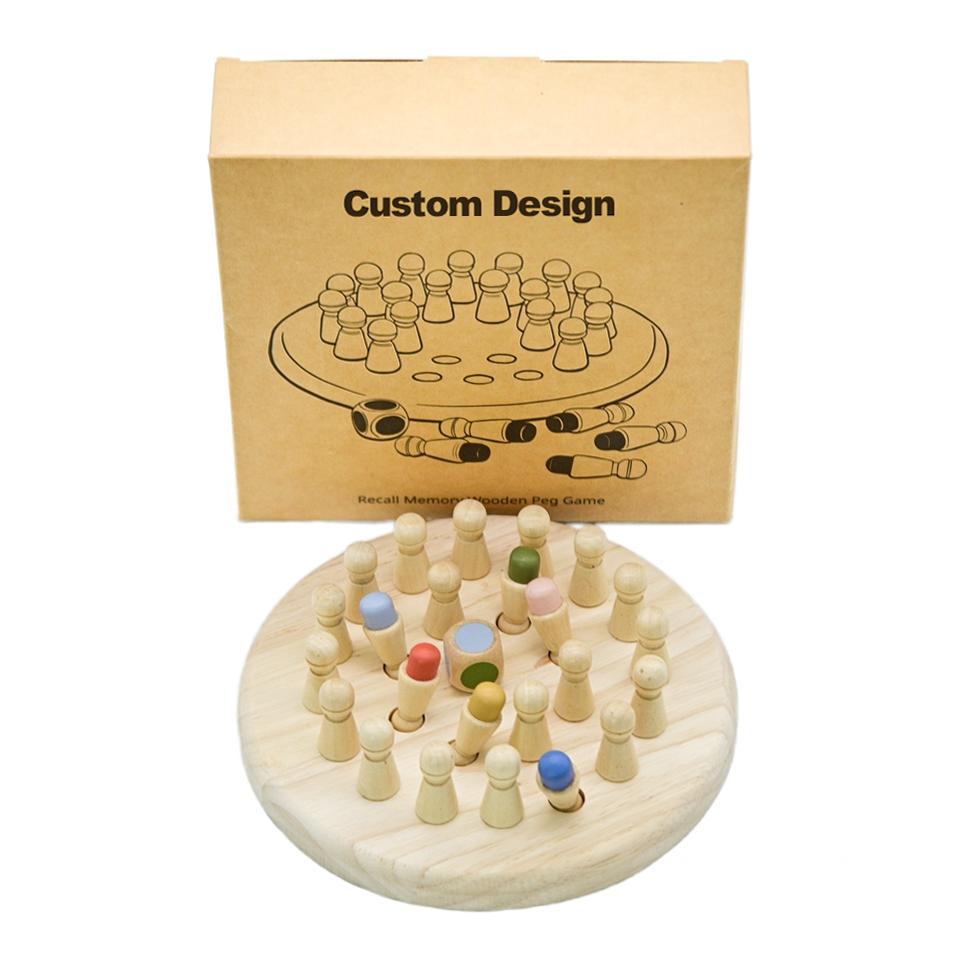 Hot Selling Recalled Wooden Peg Game Kids Chess Set Board Game High Quality Board for Strategic Play Chessboard