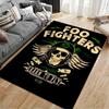 Rock Band Area Rug, Foo Fighters Learn to Fly Skull Helmet Wings Print, Music Studio Man Cave Decor, Non-Slip Carpet