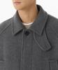 Musinsa Standard Wool Blend Oversized Muff Balmacaan Coat [Medium Grey]
