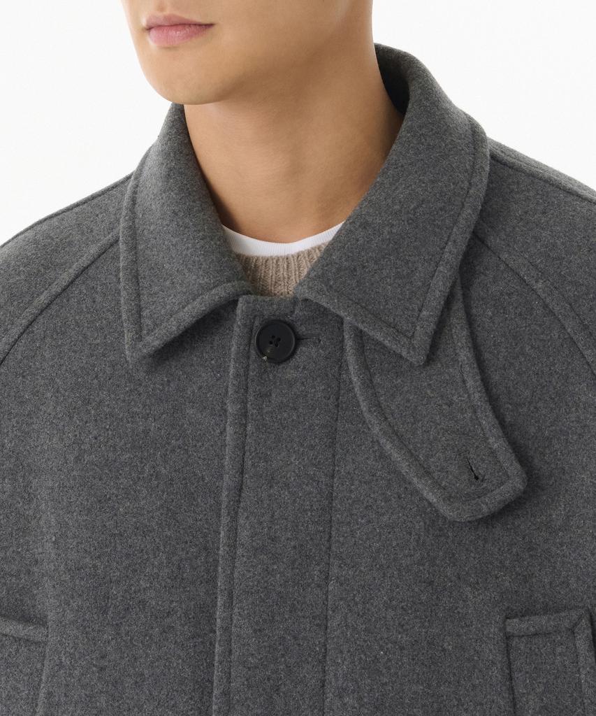 Musinsa Standard Wool Blend Oversized Muff Balmacaan Coat [Medium Grey]