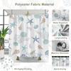 Ocean Theme Shower Curtain, Starfish Coral Nautical Coastal Shower Curtain Set for Bathroom, Nautical Marine Theme Seashell Conch Fabric Bath Curtain