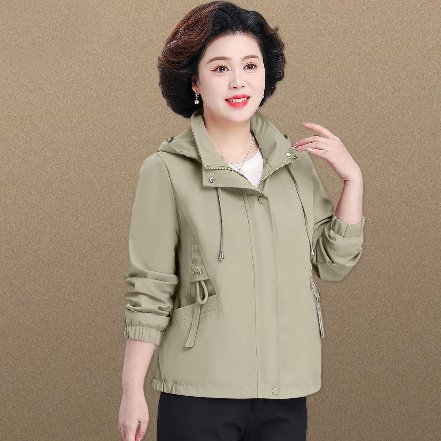 

Stylish 2026 Spring Jacket for Women 50+ with Detachable Hood 2XL (105-120 lbs suggestion)