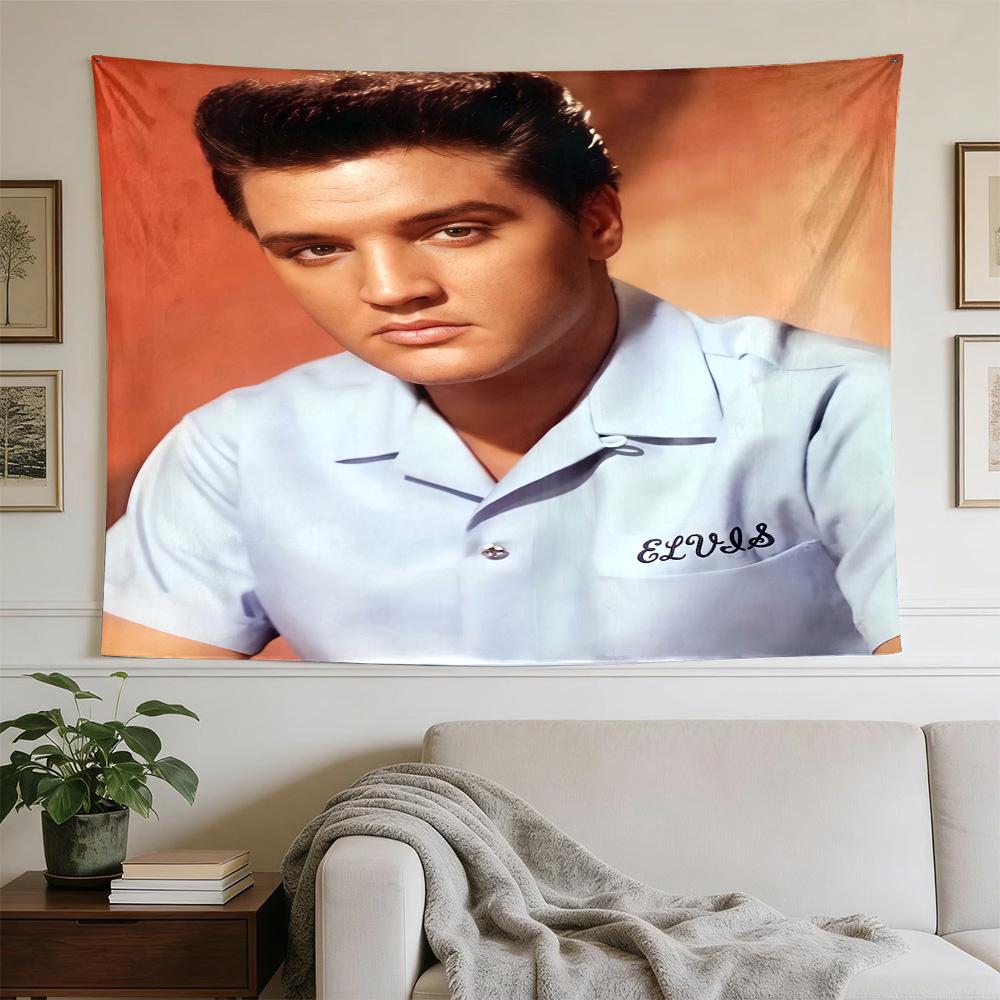 Glass Elvis Tribute Decorative Wall-Hanging Tapestry, Home Ornament for Living Room,Dorm and Fan Parties,Multi-style,celebrities,cartoons,music,sports