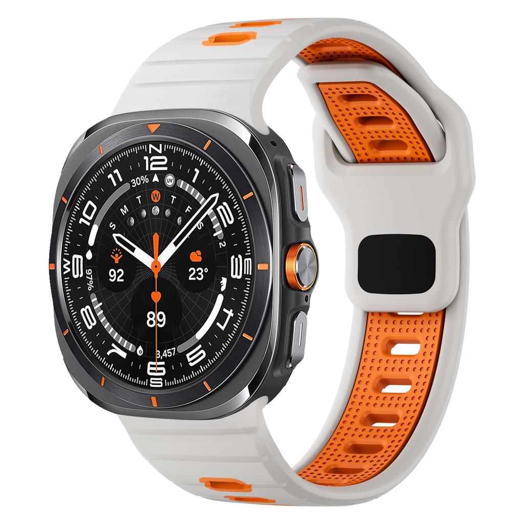 Sports Silicone Bands for Samsung Galaxy Watch Ultra Strap 47mm Accessories Two-tone Breathable Bracelet Galaxy Watch 7 Ultra 47