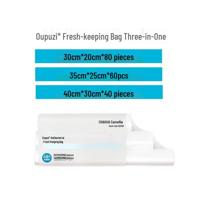 CHAHUA 3-in-1 Silver Ion Antibacterial Food Storage Bags