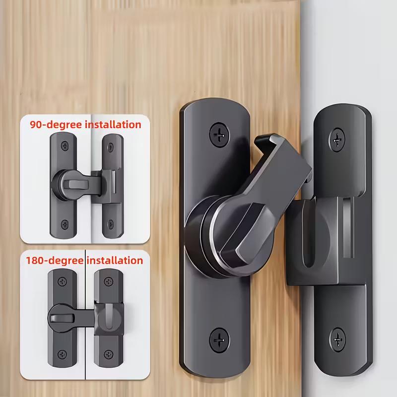 90/180 Degree Flip Door Lock Home Security Sliding Door Latch Small Gate Latches Hardware Anti-theft Lock Zinc Alloy Door Bolts