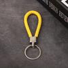 Braided Faux Leather Keychain Loop with Metal Keyring for Car Keys House Keys and Bag Accessories Durable Handwoven Design