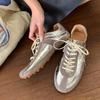 Retro Silver German Training Shoes Women's Thin Soles Spring and Summer New Versatile Lightweight Soft Flat Bottom Forrest Gump Casual Shoes Women