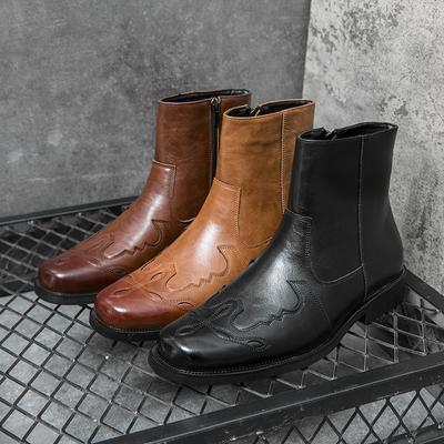 Ανδρικές Δερμάτινες Μπότες Casual Υψηλής Ποιότητας Δυτικού Καουμπόη Δερμάτινα Παπούτσια Ανδρική Μόδα Ανδρικές Ψηλές Βρετανικές Μπότες Εξωτερικού Χώρου Παπούτσια Ανδρικά