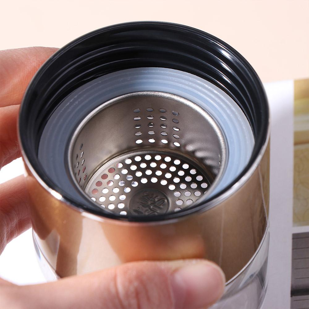 304 Stainless Steel 500ML Tea Bottle Borosilicate Glass Handhold Portable Bottle  Students
