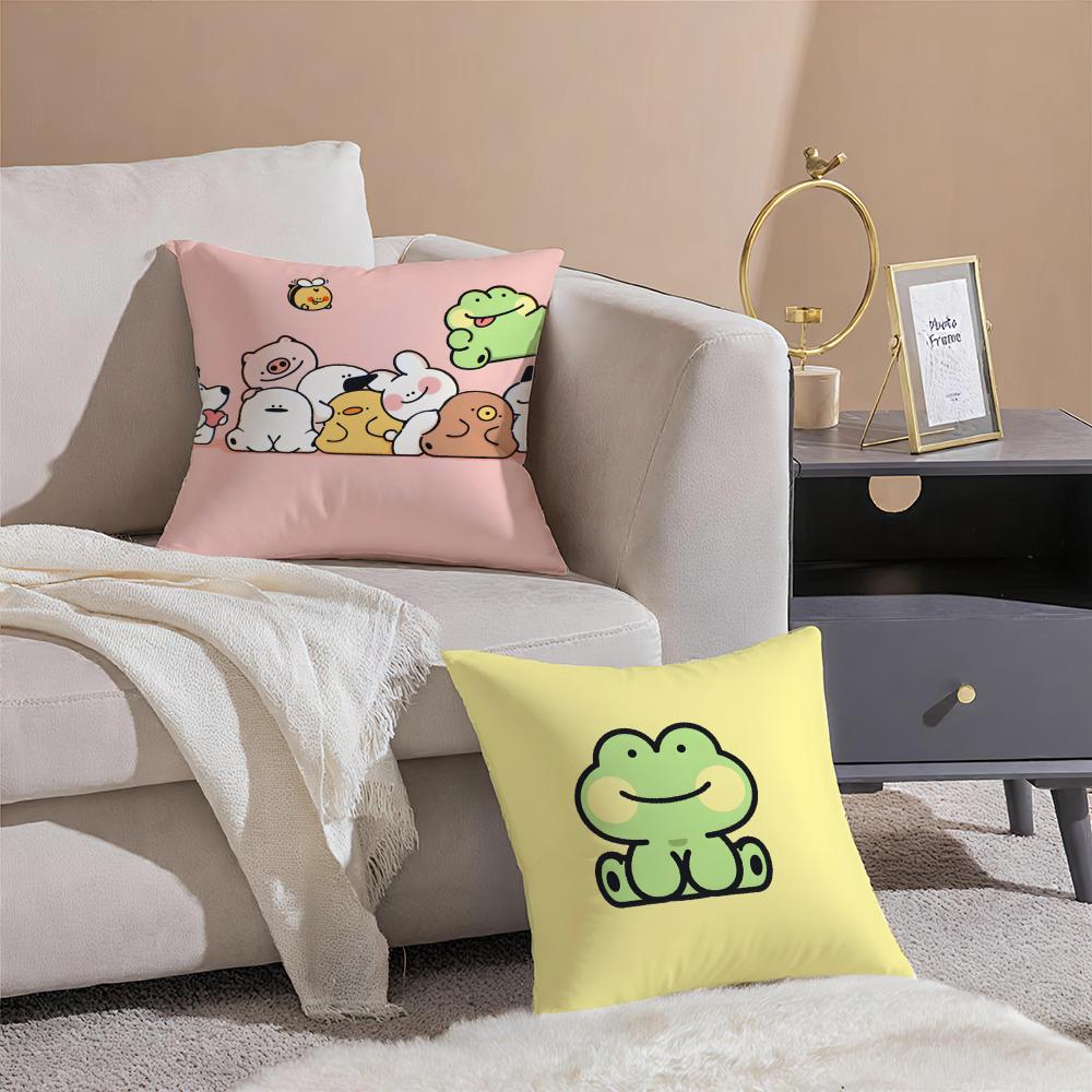 Cute IP Kawaii Versatile Art Portrait Cushion Cover Pillowcase Short Plush Invisible zipper Room Sofa Cushion Cover