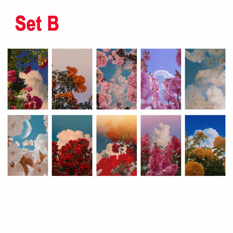 10/30PCS Colorful Flower Moon Wall Collage Kit Interior Paintings Room Study Decoration Mural DIY Decorative Posters Aesthetic