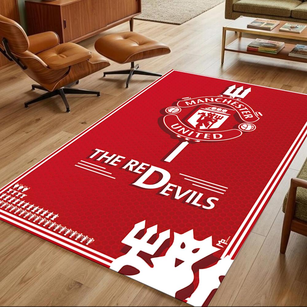 Red Devils United Pride 2D Printed Floor Mat Soft Plush Non-slip Bottom Corridor & Entryway Fashionable Home Decor Valentine's Day Gift