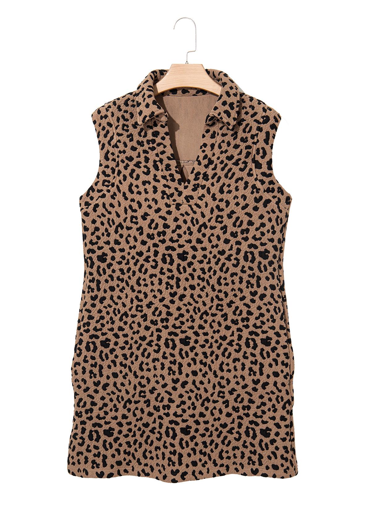 

Летнее платье Шийин с V-образным вырезом и леопардовым принтом - Европейский и американский дизайн Extra Large хаки