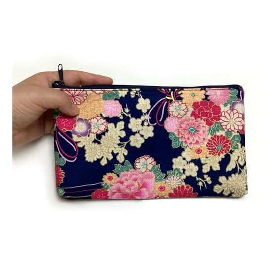 Kyoyu Made in Japan Cotton Pouch Cosmetic Makeup Approx. 23×13.5×1.5cm Travel Accessory Case Floral 