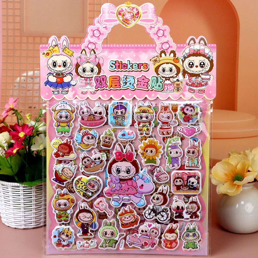 Children's Cartoon Double-layer Three-dimensional Bubble Sticker