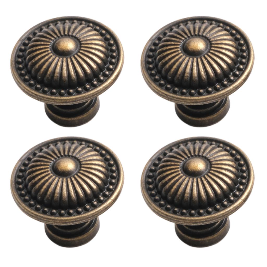 Elegant Drawer Handles Black Handles Modern Antique Knobs Set Of 4pcs Diameter: Approx. 24mm Elegant Design Hard Zinc Alloy