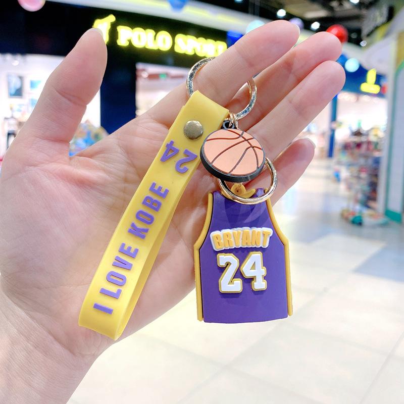 Creative Nba Personality Kobe Lakers James Harden Jersey Keychain Basketball School Bag Car Key Pendant single pack