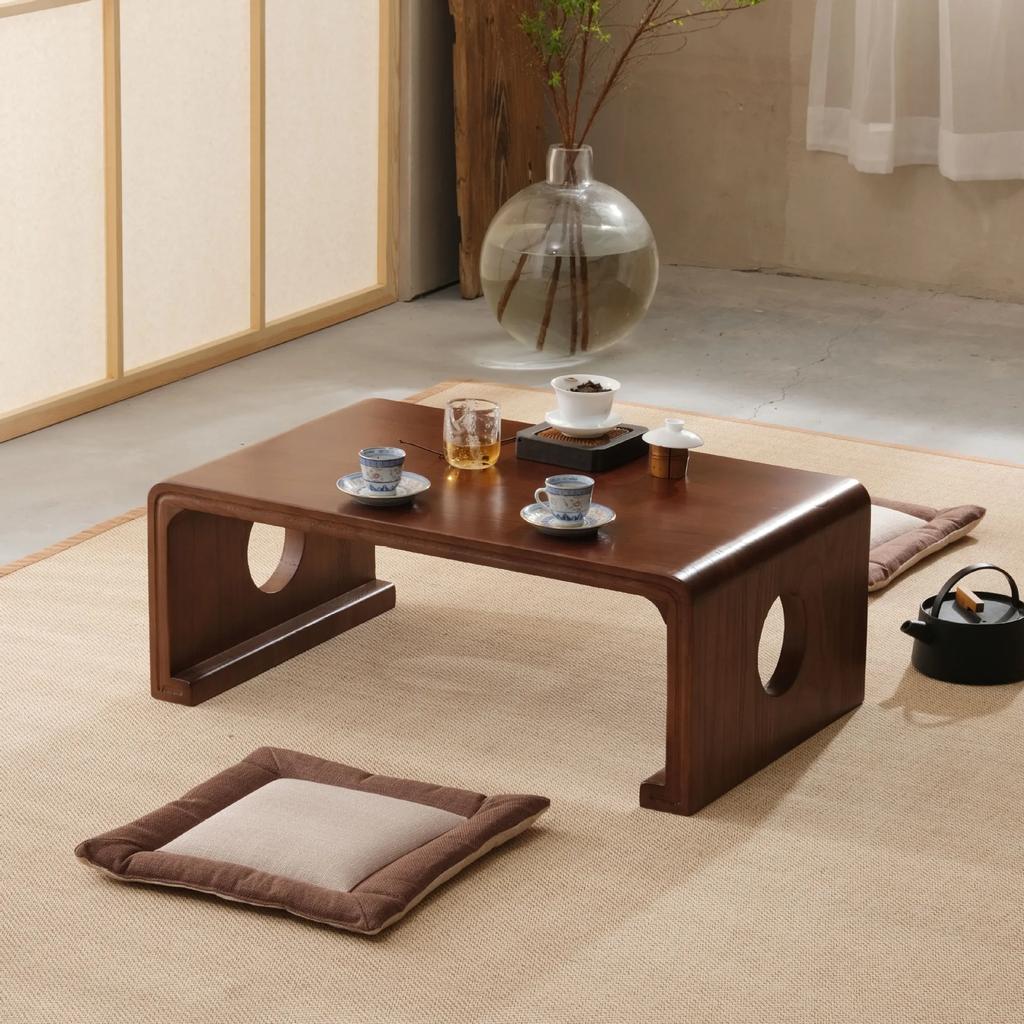 Japanese Vintage Indoor Wood Furniture Asian Style Coffee Tea Living Room Low Table Rectangle 50*40cm Tatami Floor Table
