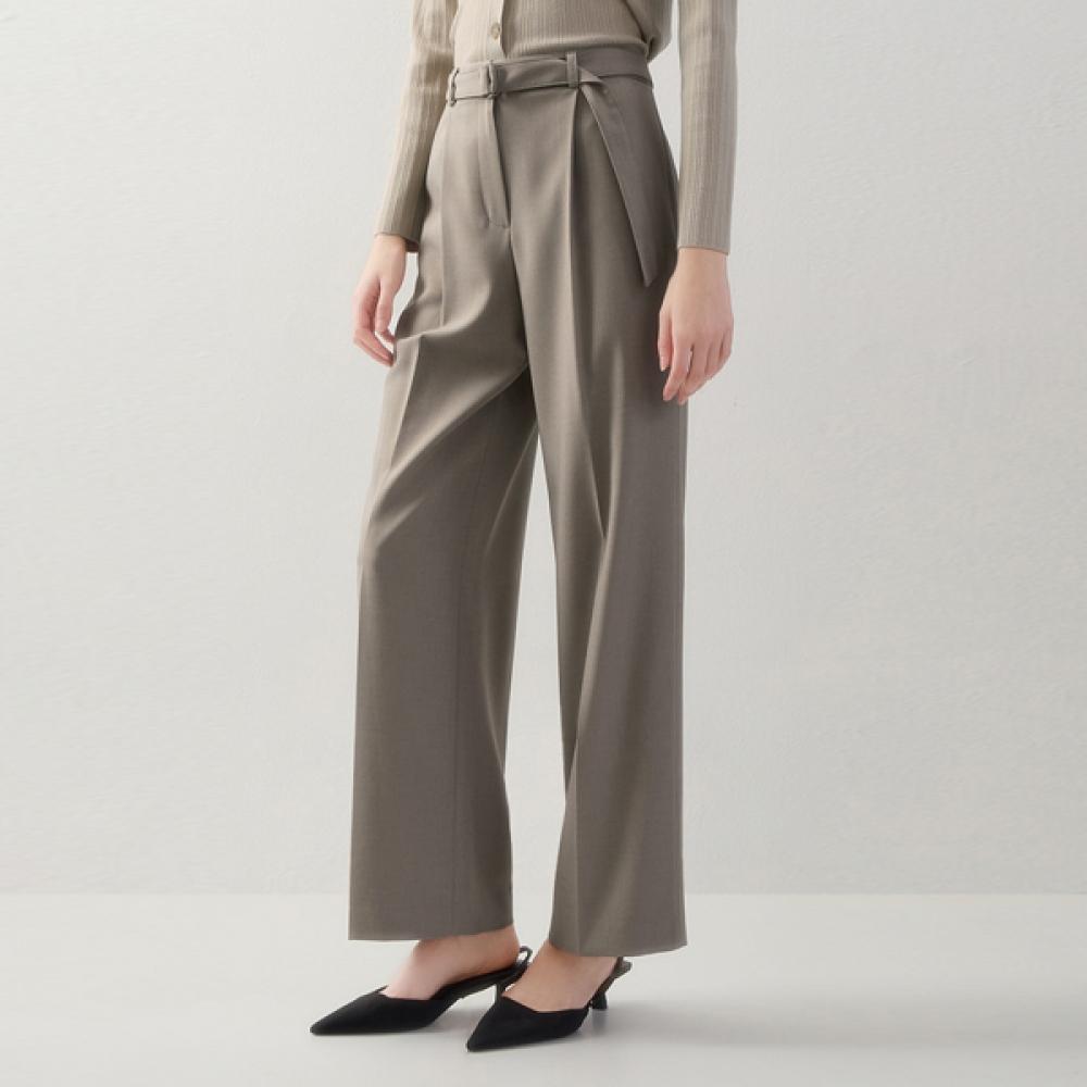 

[Она скучает] Широкие брюки с поясом SwwSlo11040 light khaki/55
