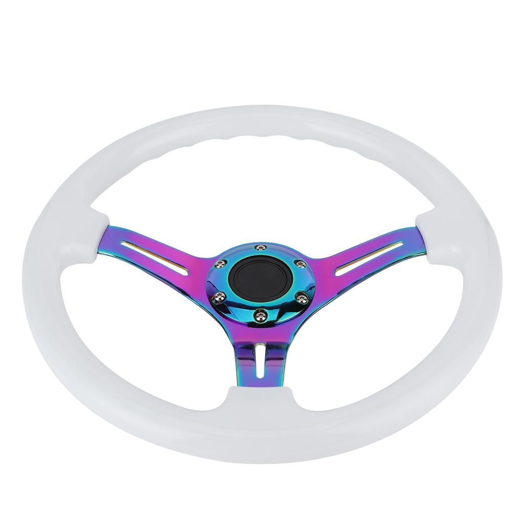 14in 6‑Hole Racing Steering Wheel Colorful Spoke ABS Drifting Wheel Universal for Car