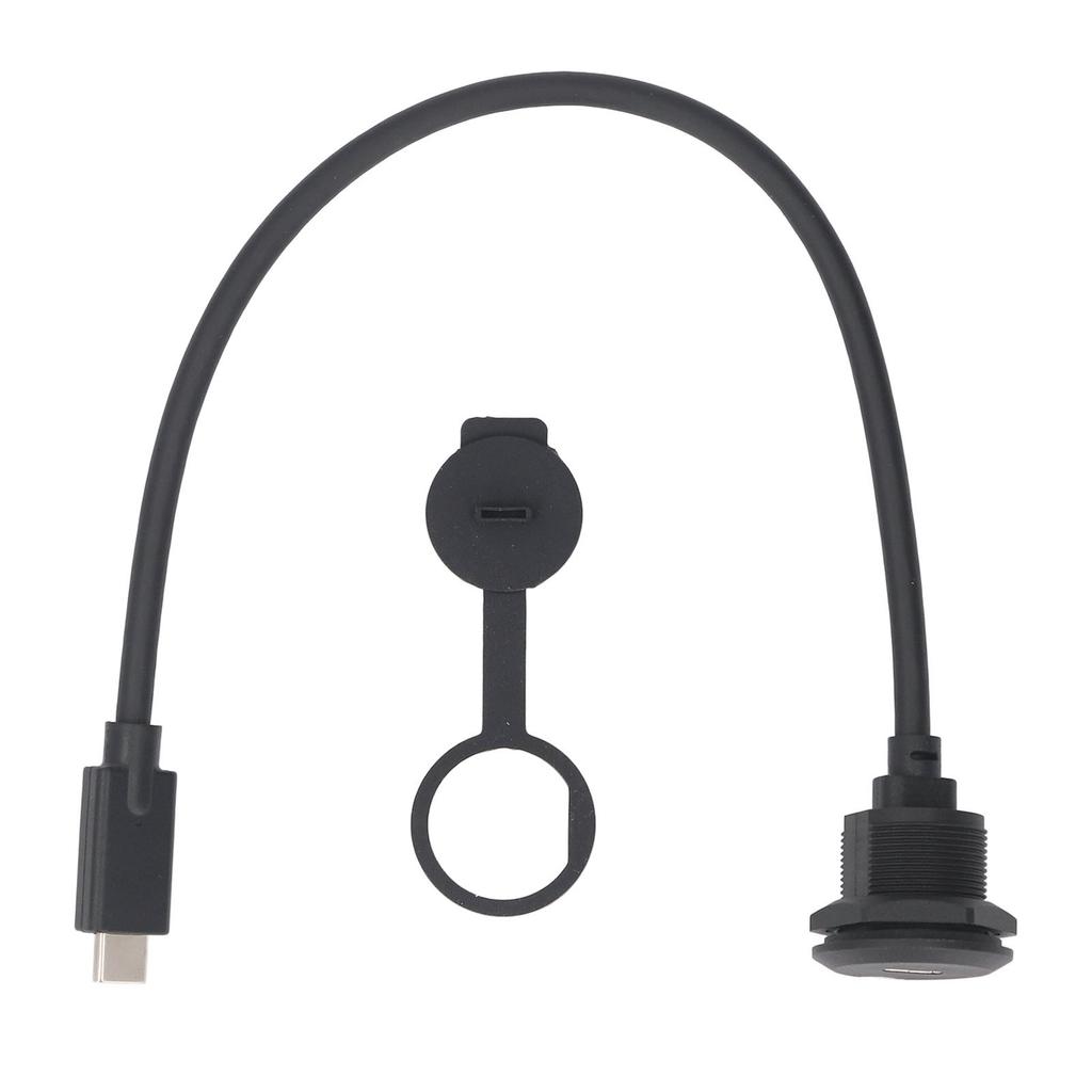 Type C 3.1 Male To Female Cable Thread Fixed Flush Mount Adapter Cord PD 60W 20V 3A Fast Charging 10