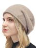 Knitted Wool Beanies Hat For Women Winter Warm Soft Cashmere Blend Slouchy Cap Crimping Korea Fashion Elastic Skullies Girl Lady