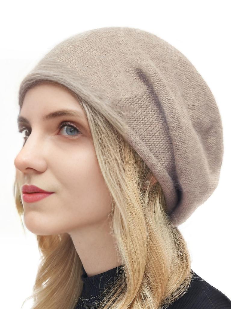 Knitted Wool Beanies Hat For Women Winter Warm Soft Cashmere Blend Slouchy Cap Crimping Korea Fashion Elastic Skullies Girl Lady