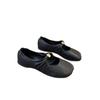 Grape Mother Same Kink Small Gold Buckle Fashionable Apple Head Soft Waxy Flat-soled Single Shoes Women's French Retro Ballet Shoes