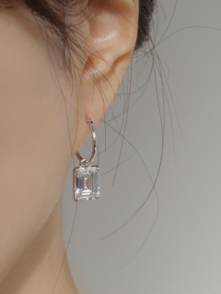 Postlude [Silver] Square Cz Drop R E