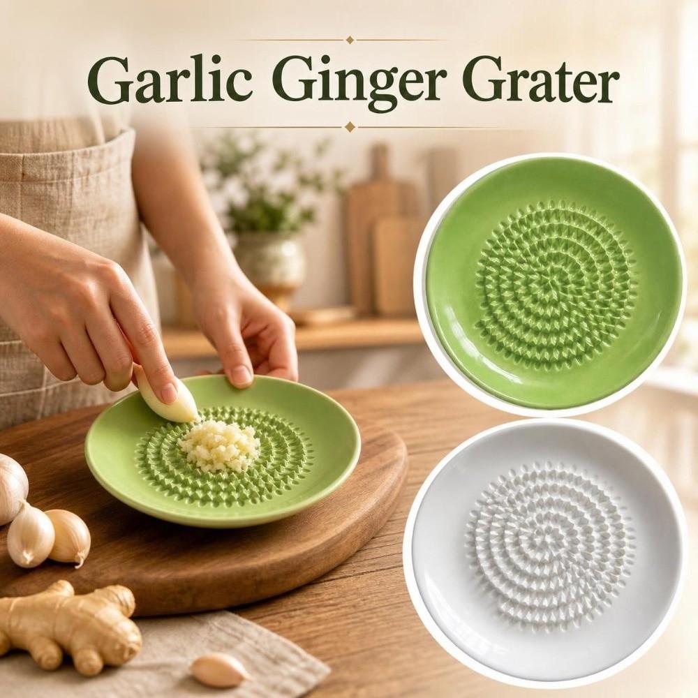 Round Shape Garlic Ginger Grater Non-Slip Garlic Shredding Plate Restaurants