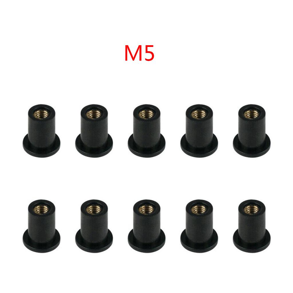 10Pcs Motorcycle Windscreen Fairing Cowl M4/M5/M6 Metric Rubber Well Nut Screws